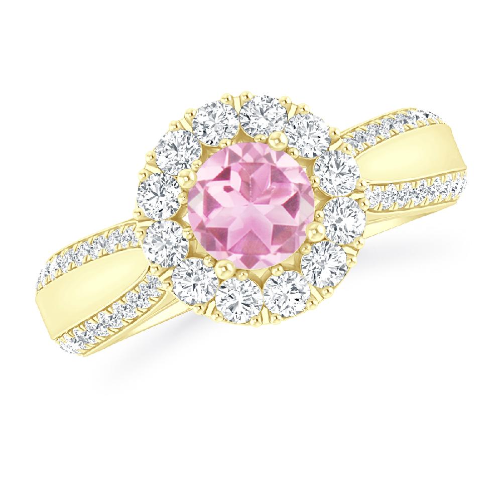 Yellow Gold - Pink Tourmaline