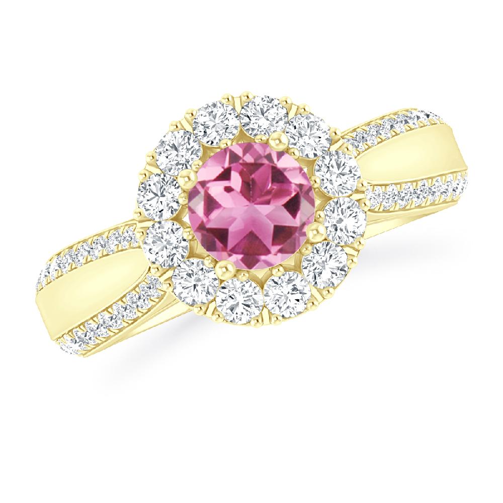 Yellow Gold - Pink Tourmaline