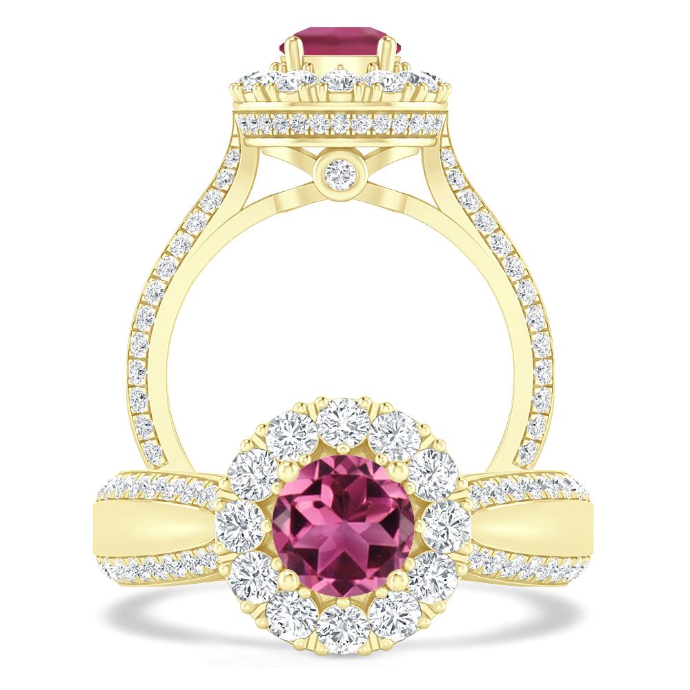 Yellow Gold - Pink Tourmaline