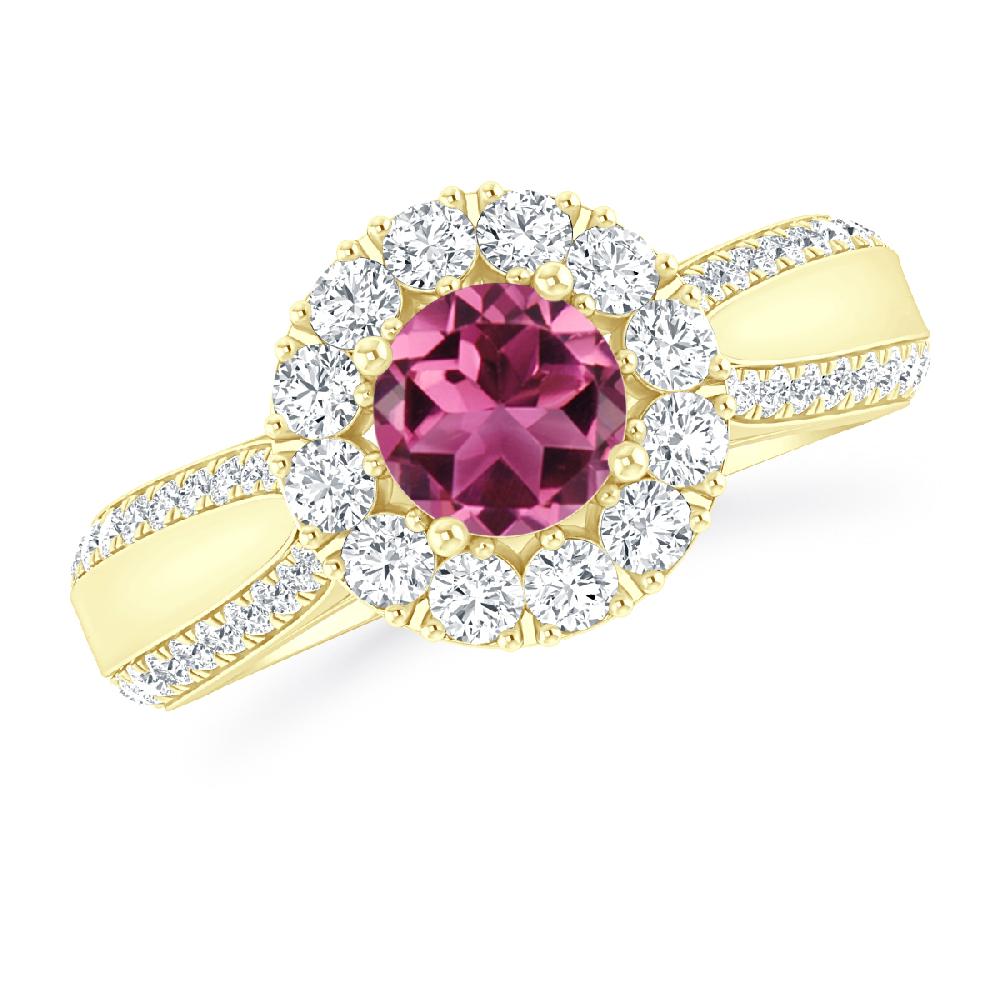 Yellow Gold - Pink Tourmaline