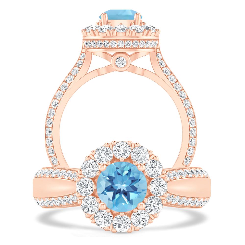 Rose Gold - Blue Topaz