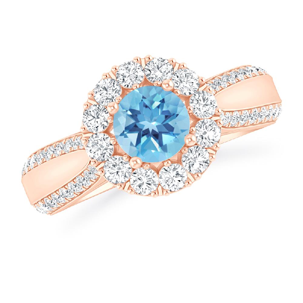 Rose Gold - Blue Topaz