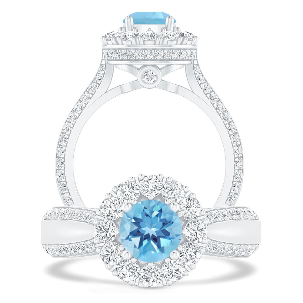 White Gold - Blue Topaz