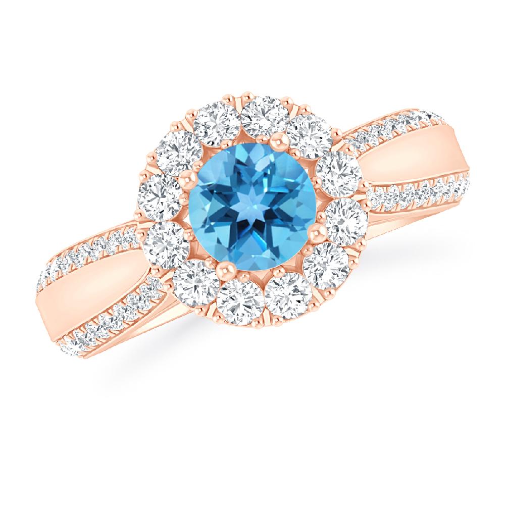 Rose Gold - Blue Topaz