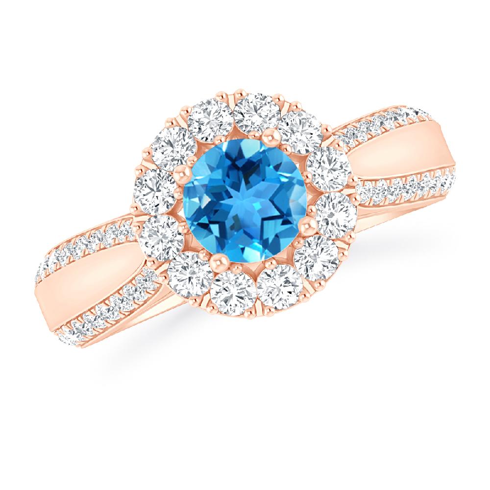 Rose Gold - Blue Topaz