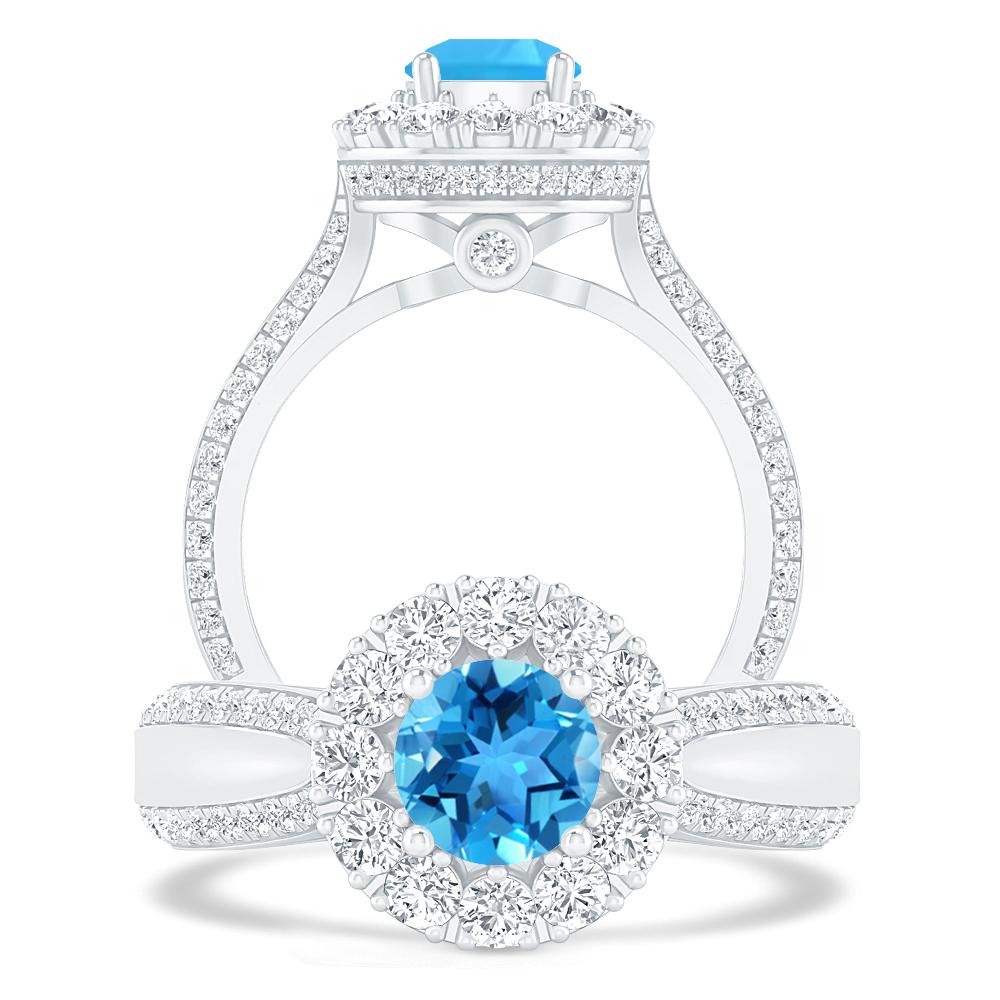 White Gold - Blue Topaz