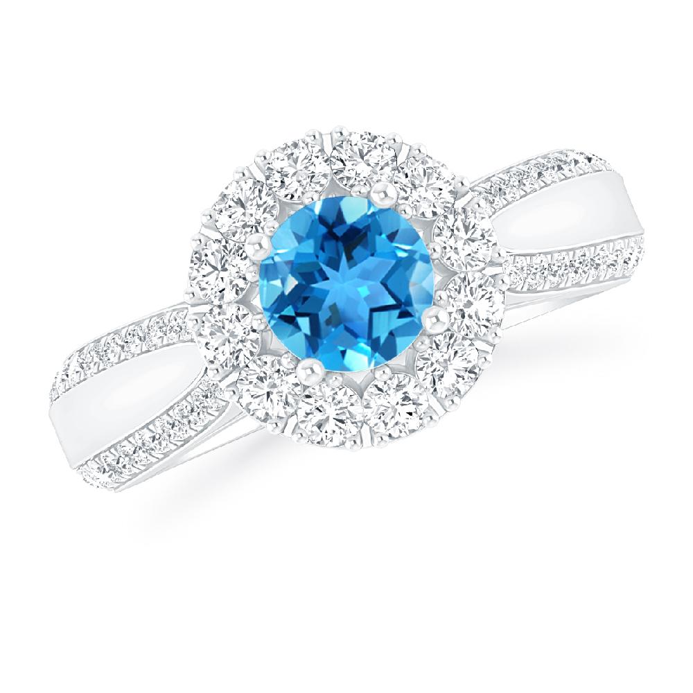 White Gold - Blue Topaz