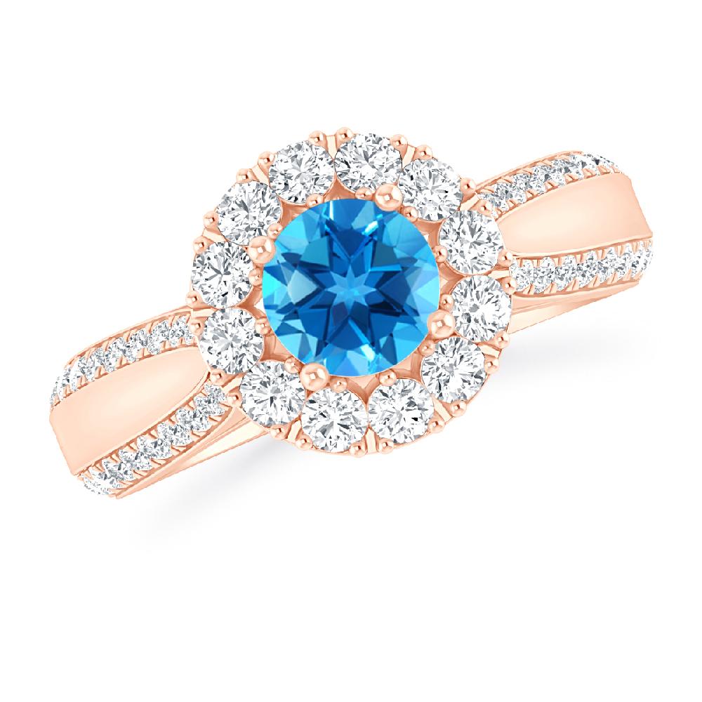 Rose Gold - Blue Topaz