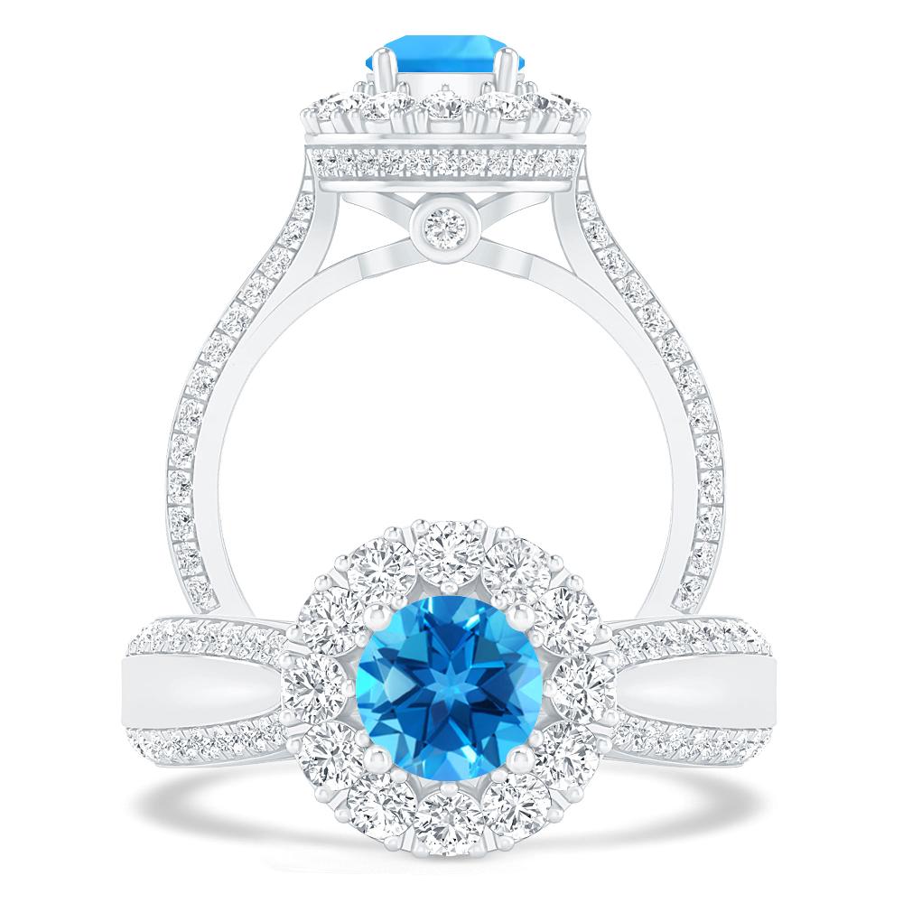 White Gold - Blue Topaz