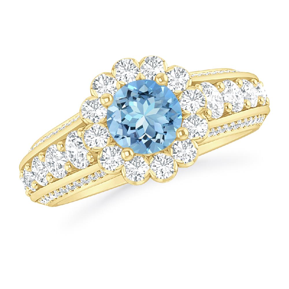 Yellow Gold - Aquamarine