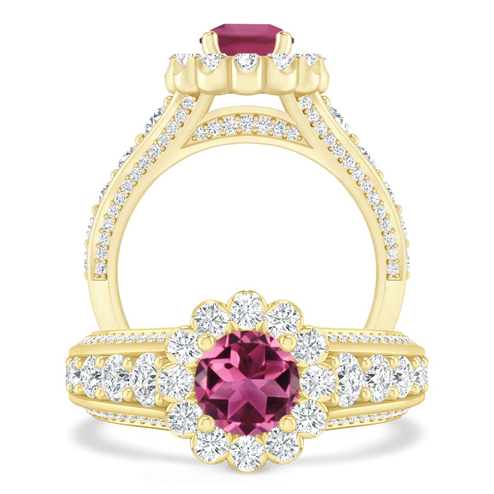 Yellow Gold - Pink Tourmaline