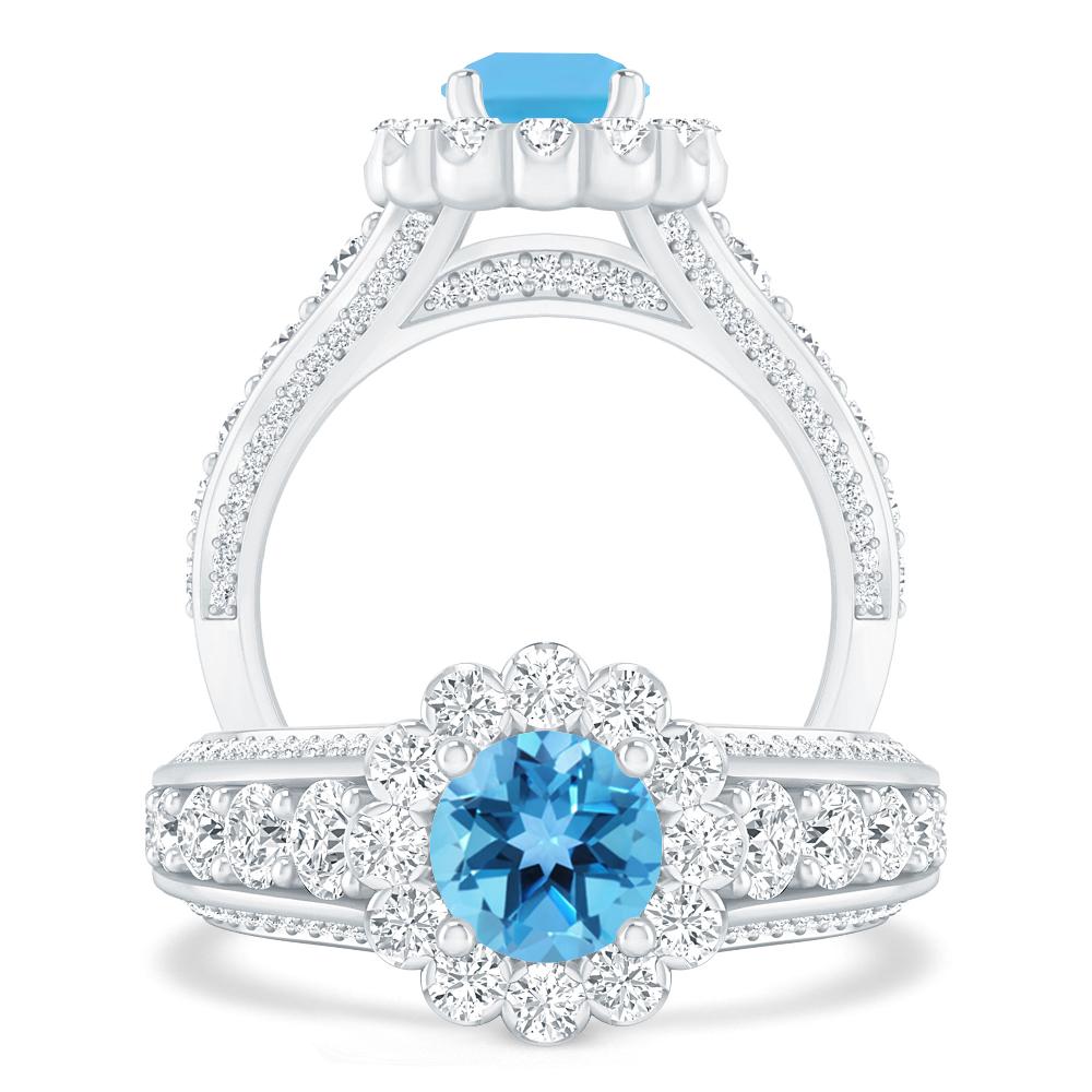 White Gold - Blue Topaz