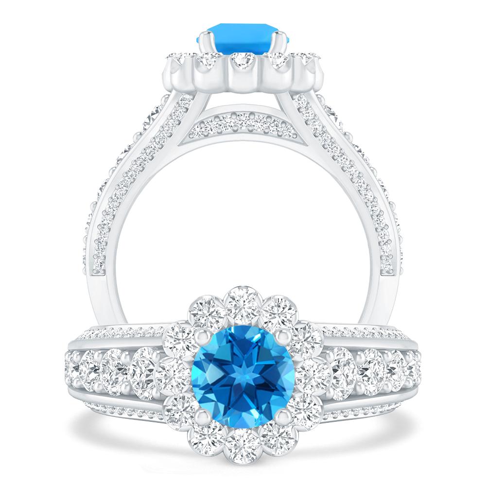 White Gold - Blue Topaz