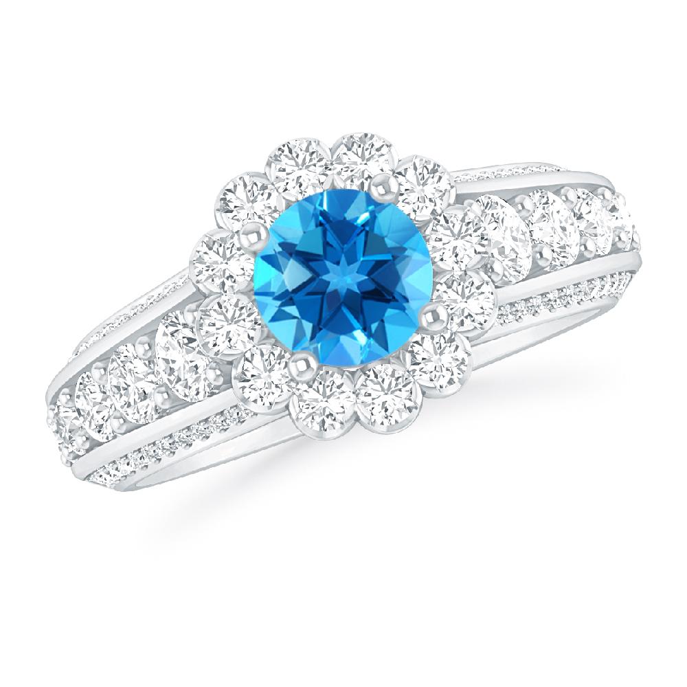 White Gold - Blue Topaz