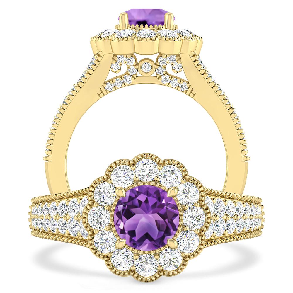 Yellow Gold - Amethyst