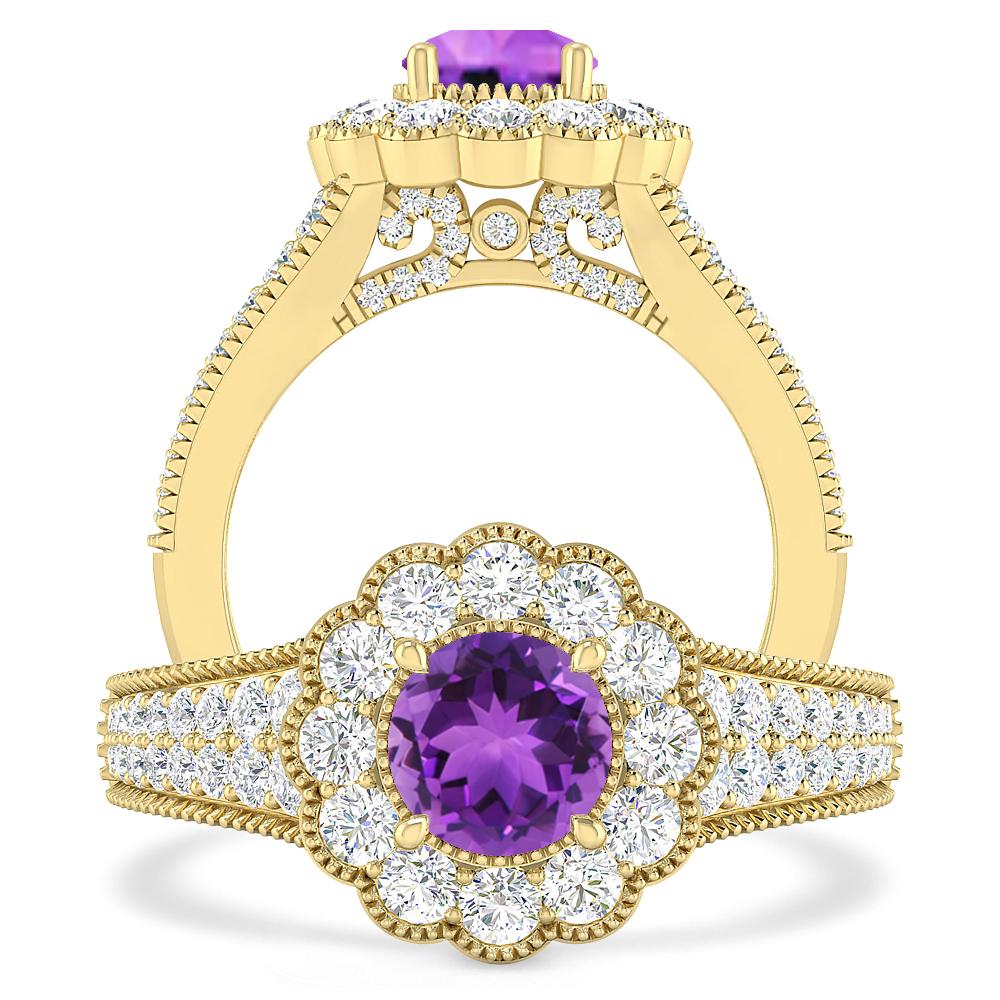 Yellow Gold - Amethyst