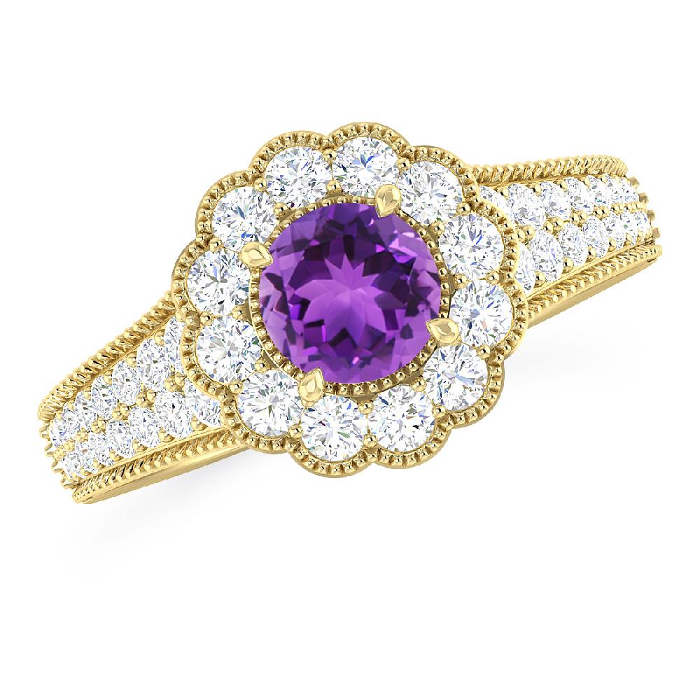 Yellow Gold - Amethyst