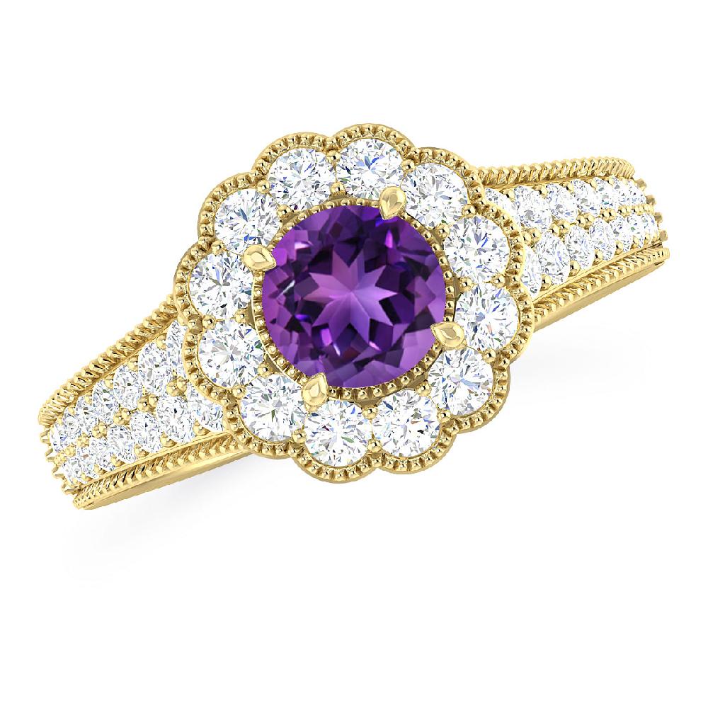 Yellow Gold - Amethyst