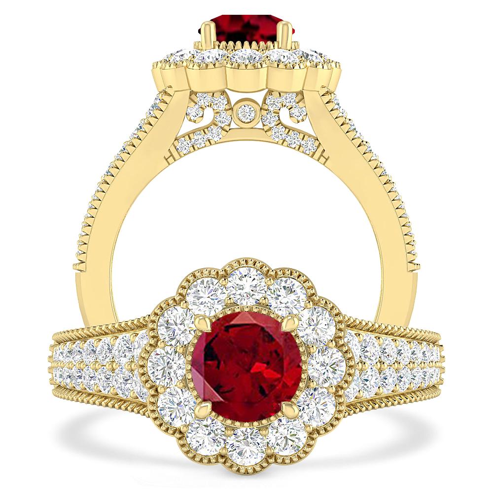 Yellow Gold - Garnet