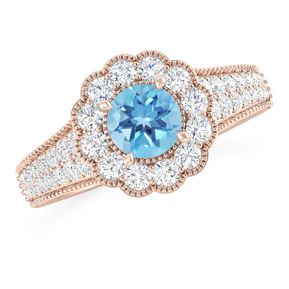 Rose Gold - Blue Topaz