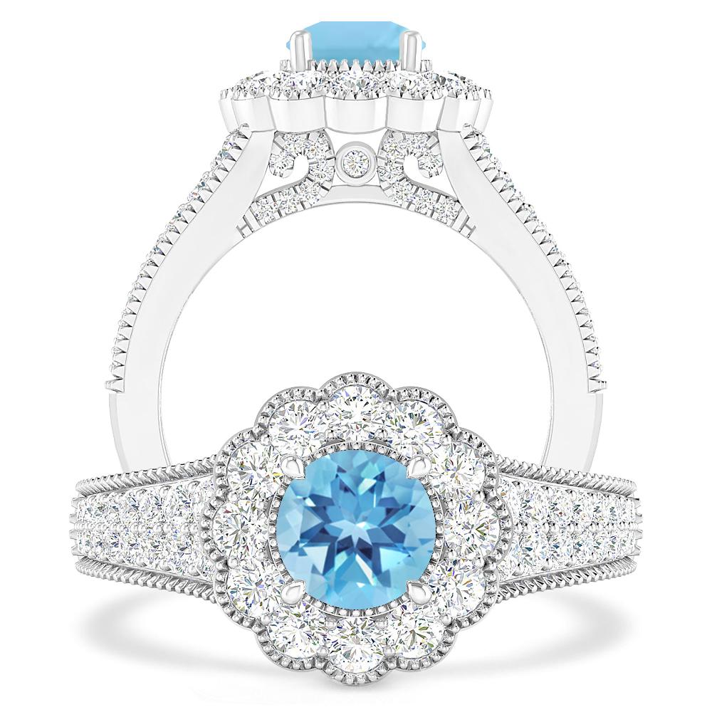 White Gold - Blue Topaz