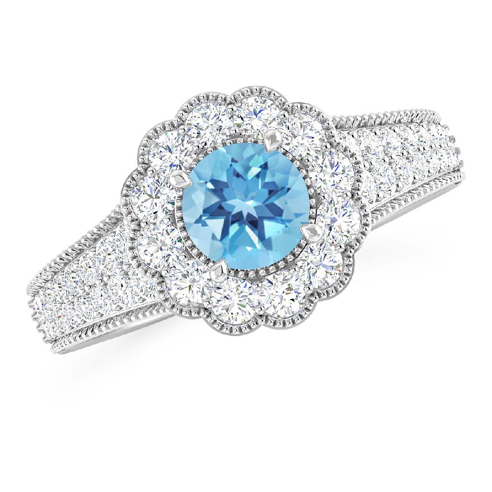 White Gold - Blue Topaz