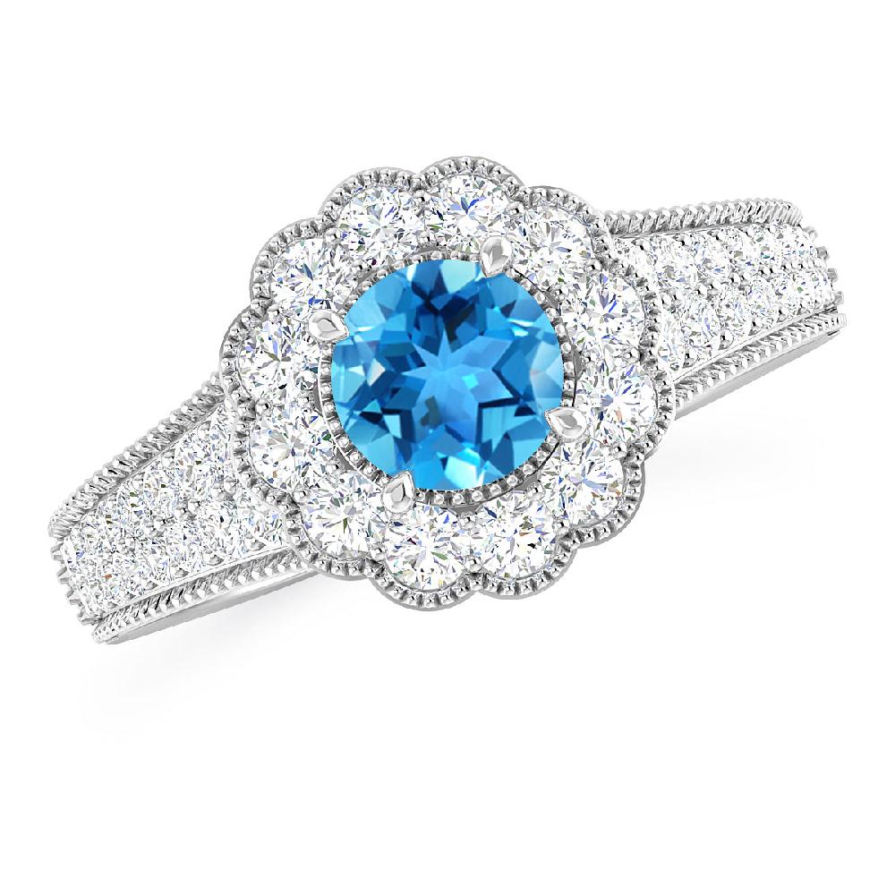 White Gold - Blue Topaz