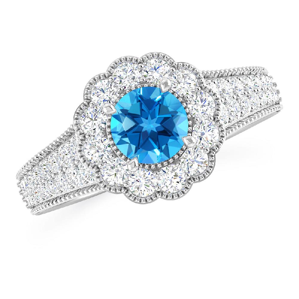 White Gold - Blue Topaz