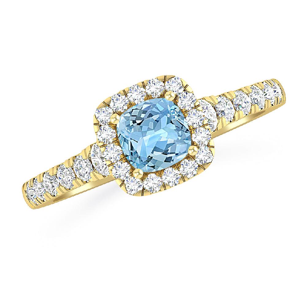 Yellow Gold - Aquamarine