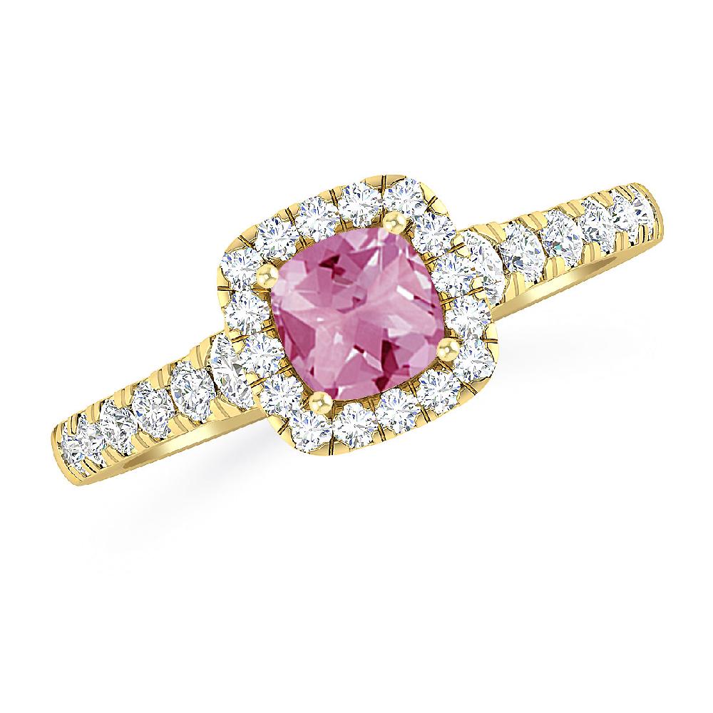 Yellow Gold - Pink Tourmaline