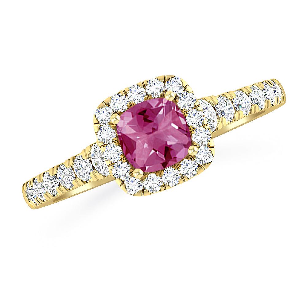 Yellow Gold - Pink Tourmaline