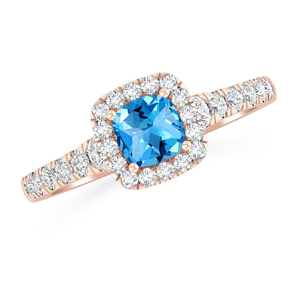 Rose Gold - Blue Topaz