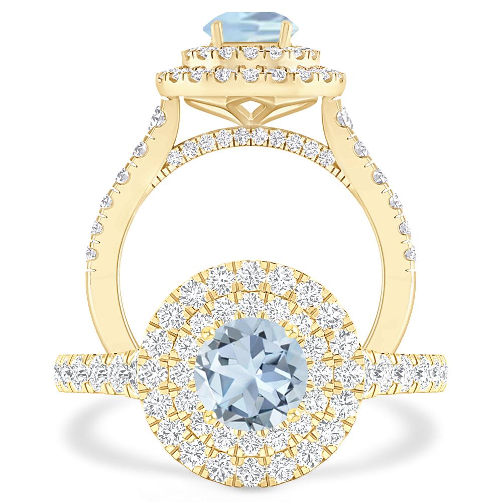 Yellow Gold - Aquamarine