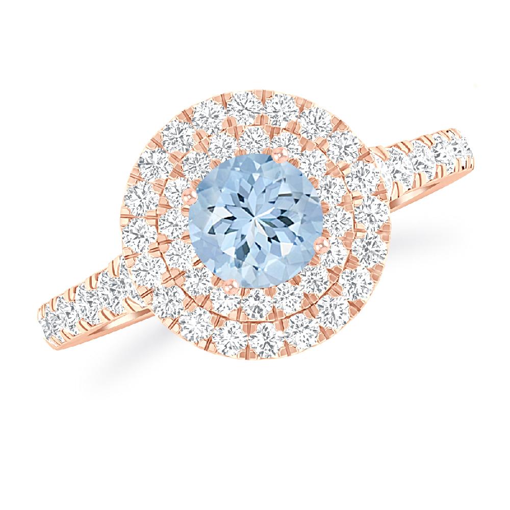 Rose Gold - Aquamarine