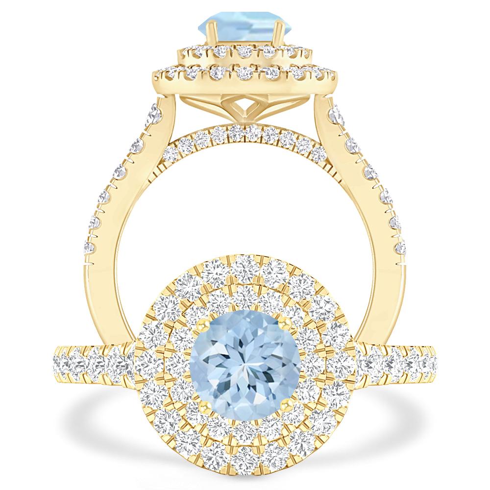 Yellow Gold - Aquamarine