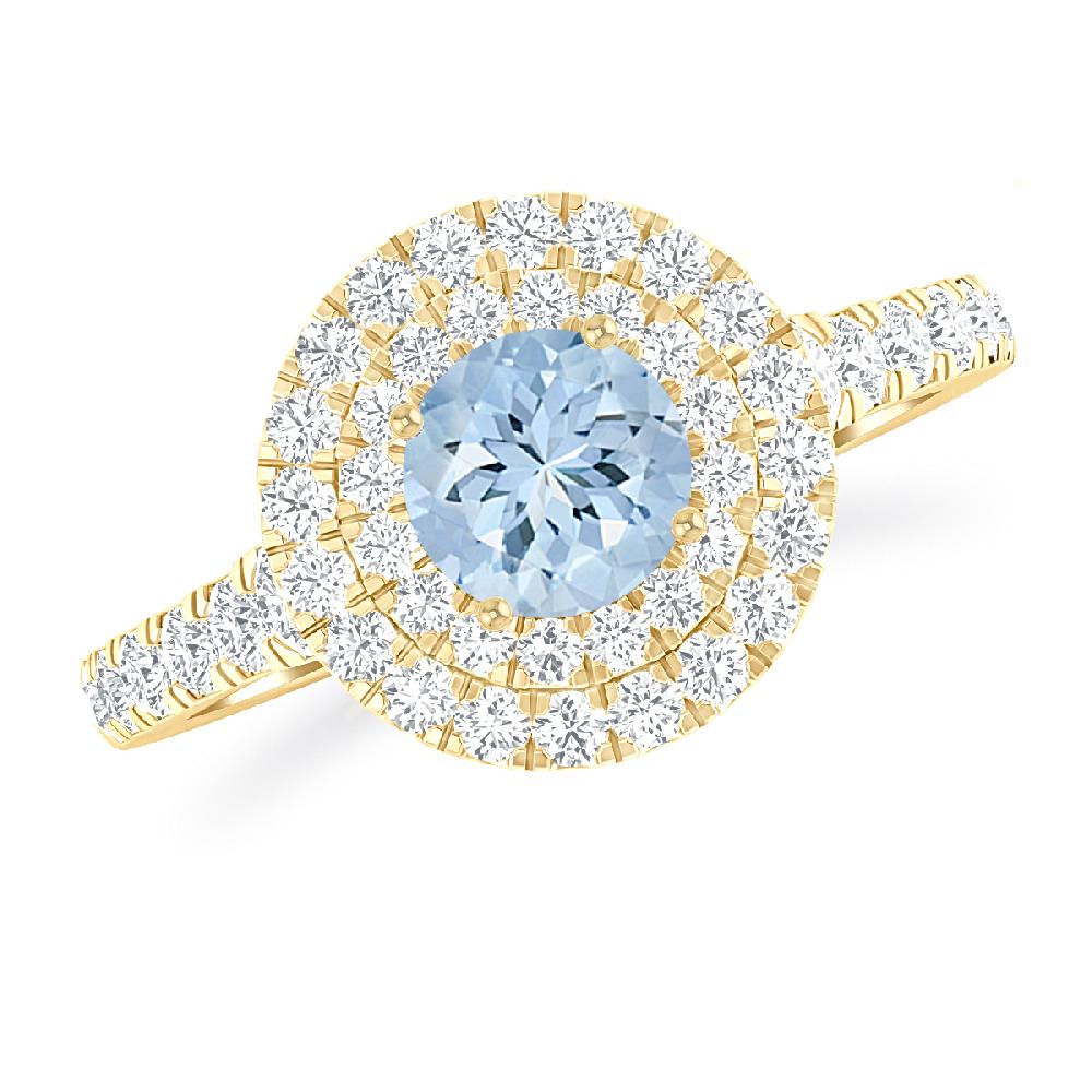 Yellow Gold - Aquamarine