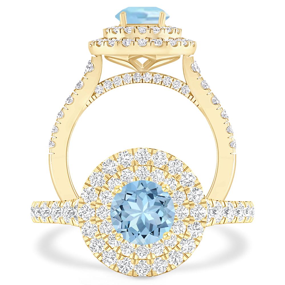 Yellow Gold - Aquamarine