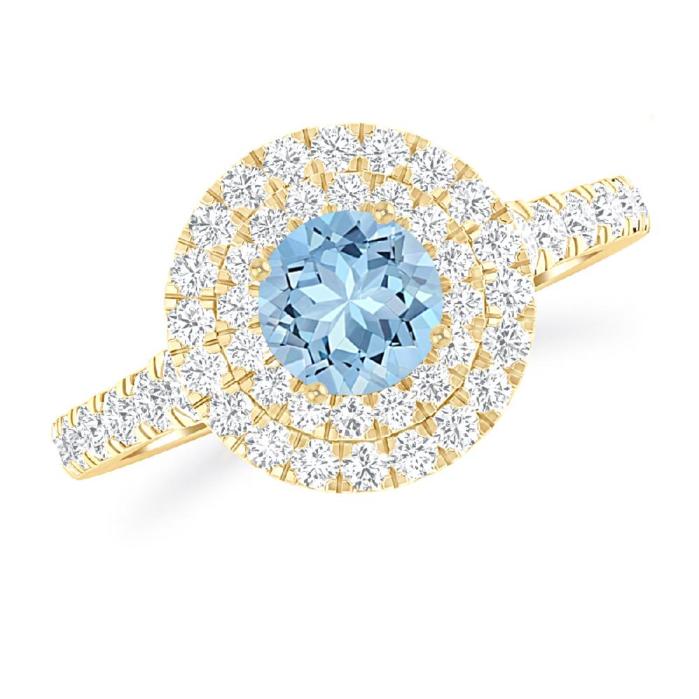 Yellow Gold - Aquamarine