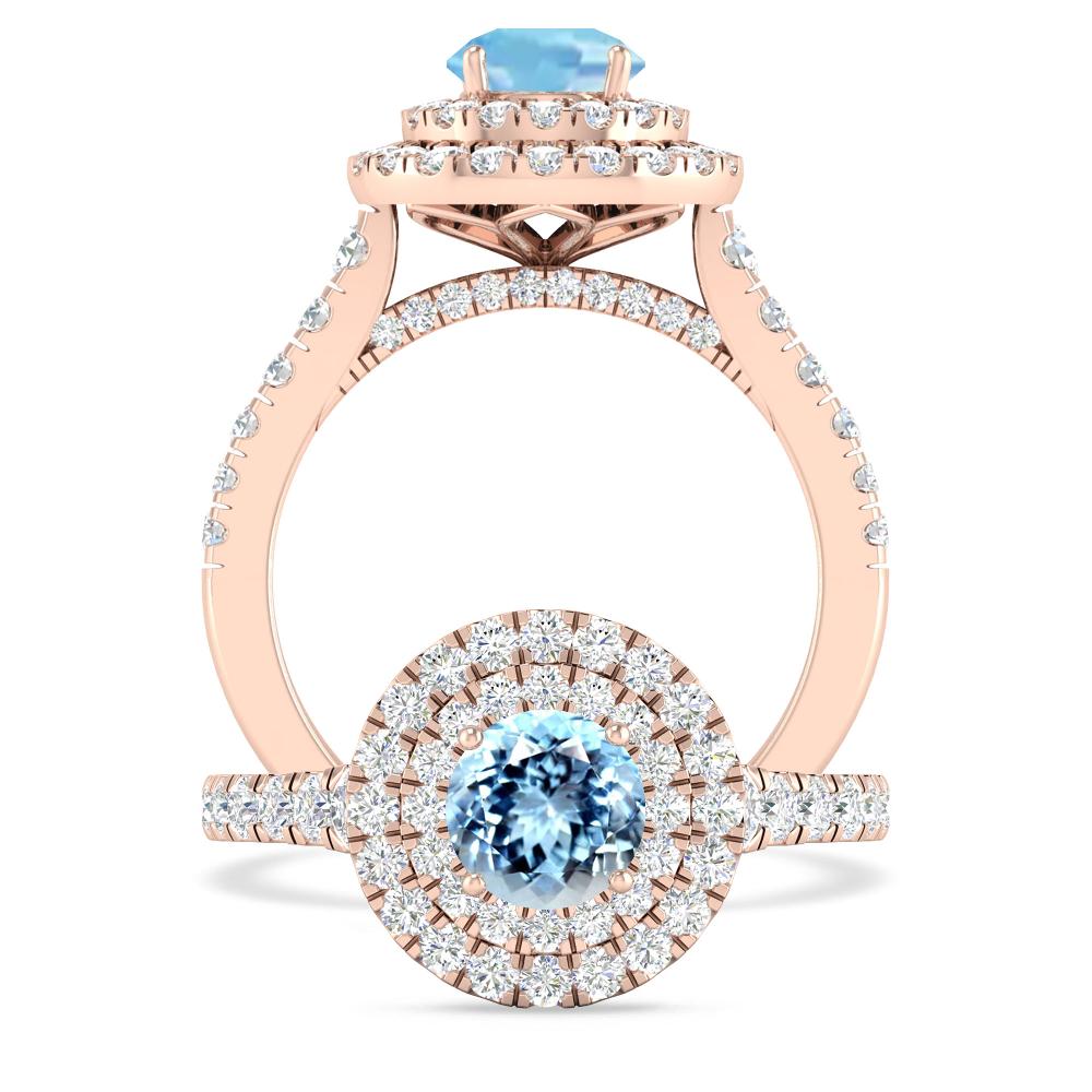 Rose Gold - Aquamarine