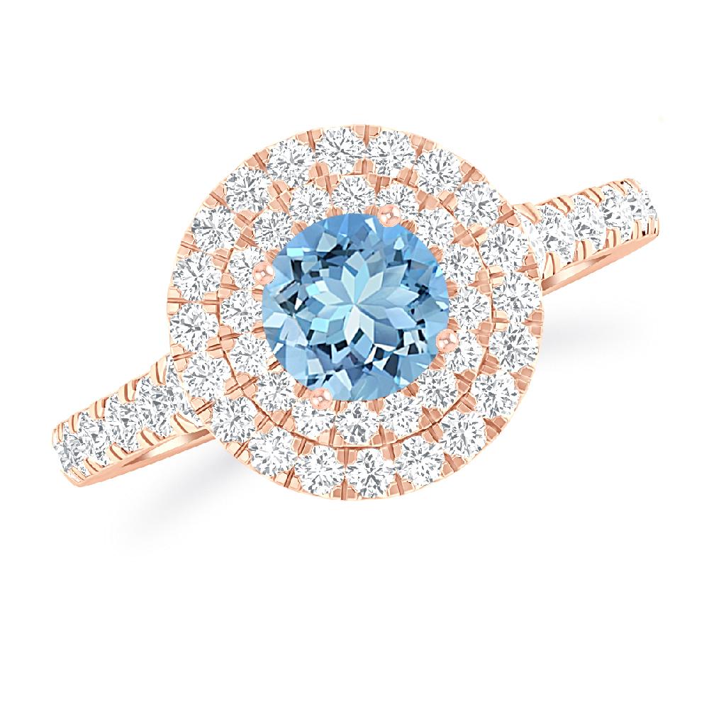 Rose Gold - Aquamarine