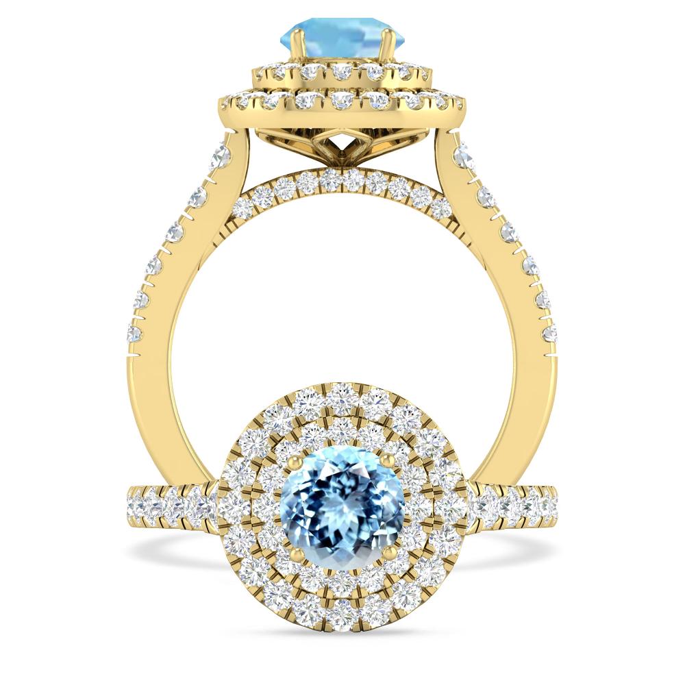 Yellow Gold - Aquamarine