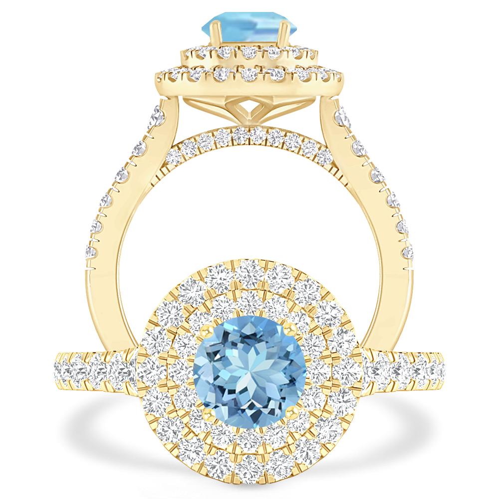 Yellow Gold - Aquamarine