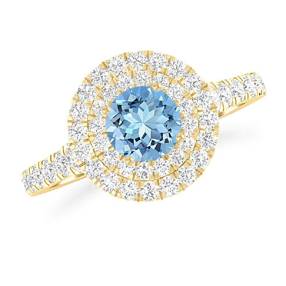 Yellow Gold - Aquamarine