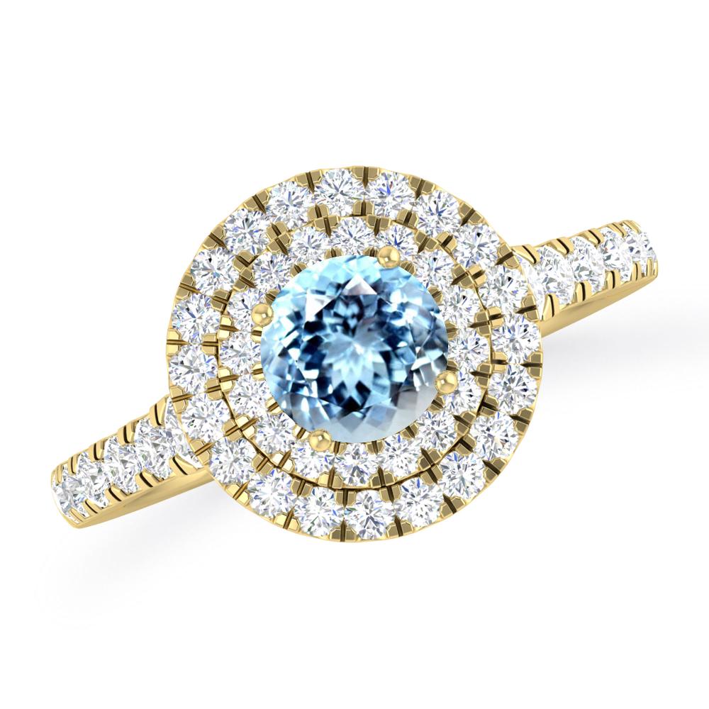 Yellow Gold - Aquamarine