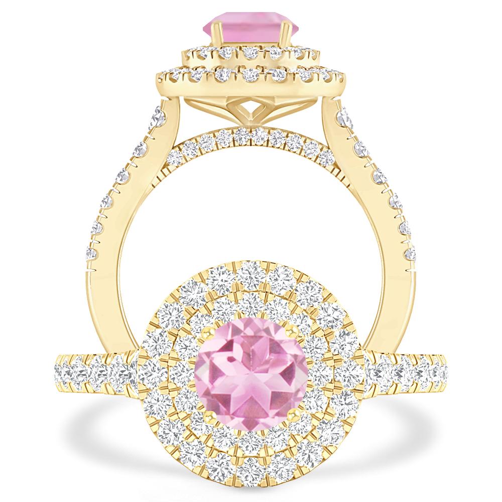 Yellow Gold - Pink Tourmaline