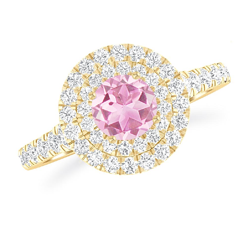 Yellow Gold - Pink Tourmaline