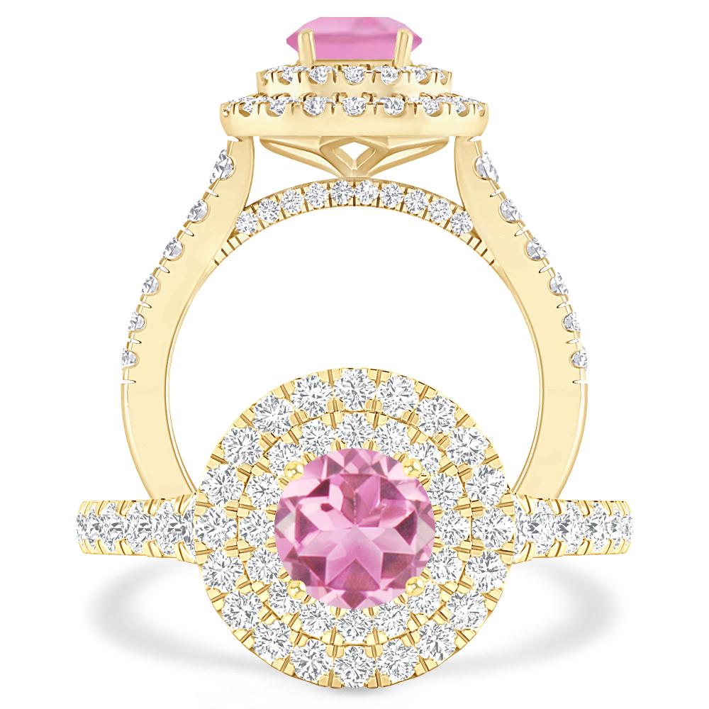 Yellow Gold - Pink Tourmaline