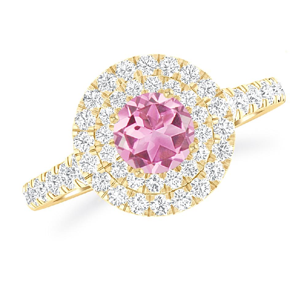 Yellow Gold - Pink Tourmaline