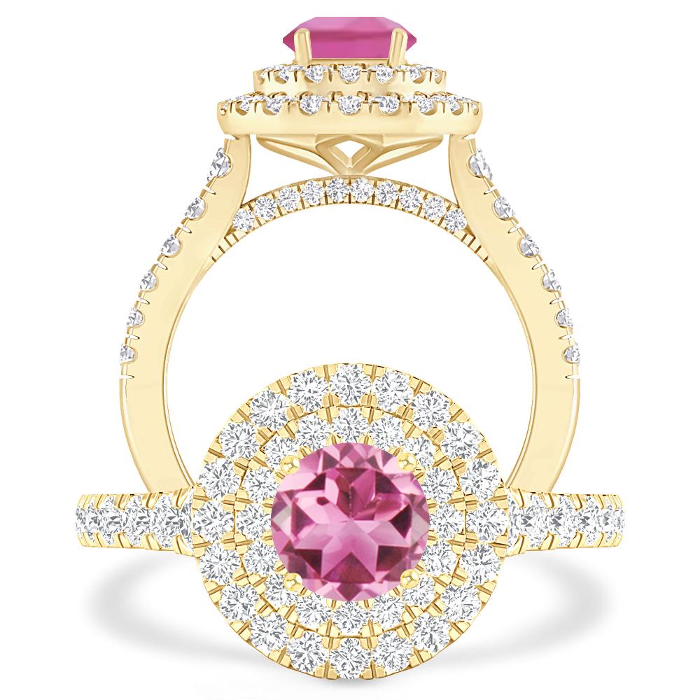 Yellow Gold - Pink Tourmaline