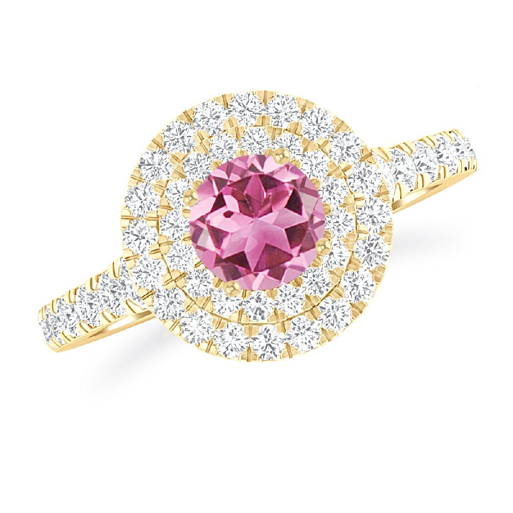 Yellow Gold - Pink Tourmaline